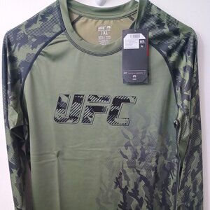 UFC Venum Authentic Fight Week Men's Khaki Performance (L/S) RashGuard (XL) NWT